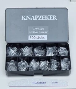 Knapzeker Gelly Tips Medium Almond 500 Stuks 12 Maten - Plaknagels Met Lijm In Doos + Knapzeker Nagelvijl 100/180 - Transparant Nageltips Full Cover Voor Acryl - Gel Nails- Nepnagels Soak Off -Maquillage Cosmetics 1025x1200 7
