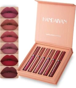 Handaiyan Liquid Lipsticks Set A - Set Van 6 - Matte Lippenstift - Waterproof - Make Up Set - Geschenkset - Giftset