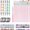 Evvie© Nail Art Kit - Penselen Met Dotting Tools - Strass Steentjes - Rhinestones - Nagel Folie - Diamantjes - Striping Tape – 65-delig -Maquillage Cosmetics 1036x1200 26