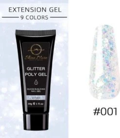 Shinemore ® Poly Gel Kit - Gellak Starters Pakket Incl. UV Nageldroger - 3 Kleuren Polygel - Nageltips - Top & Base Coat - Nageldroger - Poly Acryl Nagels - Polygel Set - White Glitter , Pink Glitter , Blue Glitter -Maquillage Cosmetics 1044x1200 5