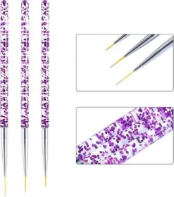 GUAPÀ - Nail Art Penselen Set Paars - 3 Stuks - High Quality Gel & Nail Art Brush -Maquillage Cosmetics 1059x1200 3