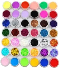 Acrylnagels Set | Nepnagels | Acryl Nagels Kit Starterspakket | Basispakket | Acrylnagels | Nail Art Pakket | 42 Kleuren Acryl Poeders/Glitters | 500 Franse Tips | Acrylic Liquid | Nagel Lijm | Plaknagels | 72 Delig | Nagel Set | Nagelstad -Maquillage Cosmetics 1068x1200 4