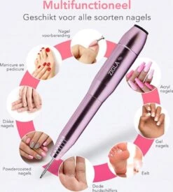 Zigla – Elektrische Nagelvijl - Nagelfrees- Manicure En Pedicure Set - 6 Schuurrolletjes - 11 Opzetstukken - Rosé/Goud - Vernieuwd -Maquillage Cosmetics 1076x1200 4