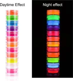 Royala Neon Nagel Poeder - Nagel Nail Art Neon Glitter Poeder - 12 Potjes Aan Neon Kleuren - Nail Art -Maquillage Cosmetics 1077x1200 7