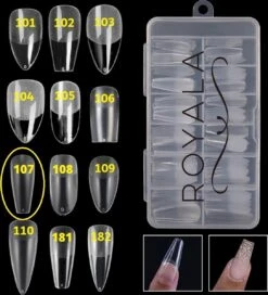 Royala 107 - Ballerina Coffin Binnen En Buiten Full Frosted - Full Cover - Nageltips - Nepnagels - Plaknagels - In Assortimentsbox - 120 Stuks 12 Maten - Voor Gellak Acrylnagellak En PolyGel Nagels - Royala Frosted Tips Line -Maquillage Cosmetics 1089x1200 14