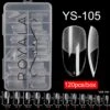 Royala 105 - Oval Long Half Frosted - Full Cover - Nageltips - Nepnagels - Plaknagels - In Assortimentsbox - 120 Stuks 12 Maten - Voor Gellak Acrylnagellak En PolyGel Nagels - Royala Frosted Tips Line -Maquillage Cosmetics 1104x1200 8