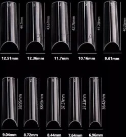 Merkloos Gel Flex 100 Nageltips Met Lijm Transparant XXL Square Half Cover C Nail Tips- French Nail Art Acryl Nagels & Gelnagels -Hoge Kwaliteit- Nagelvijl + Nagellijm -Maquillage Cosmetics 1106x1200 13