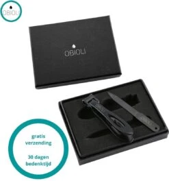 Obioli ™ Nagelknipper Set - Luxe Cadeau Doos Voor Mannen En Vrouwen - Nageltang - Nagelschaar - Kalknagels - Teennagel - Met Nagelvijl - Zwart - Groot - Gift Box -Maquillage Cosmetics 1123x1200 11