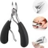 IGOODS Nagelriem Knipper - Professionele Teennagelknipper Cutter Tang - RVS - Zwart - Dikke Nagels Tool Gesneden Nagel - Teen Trimmer