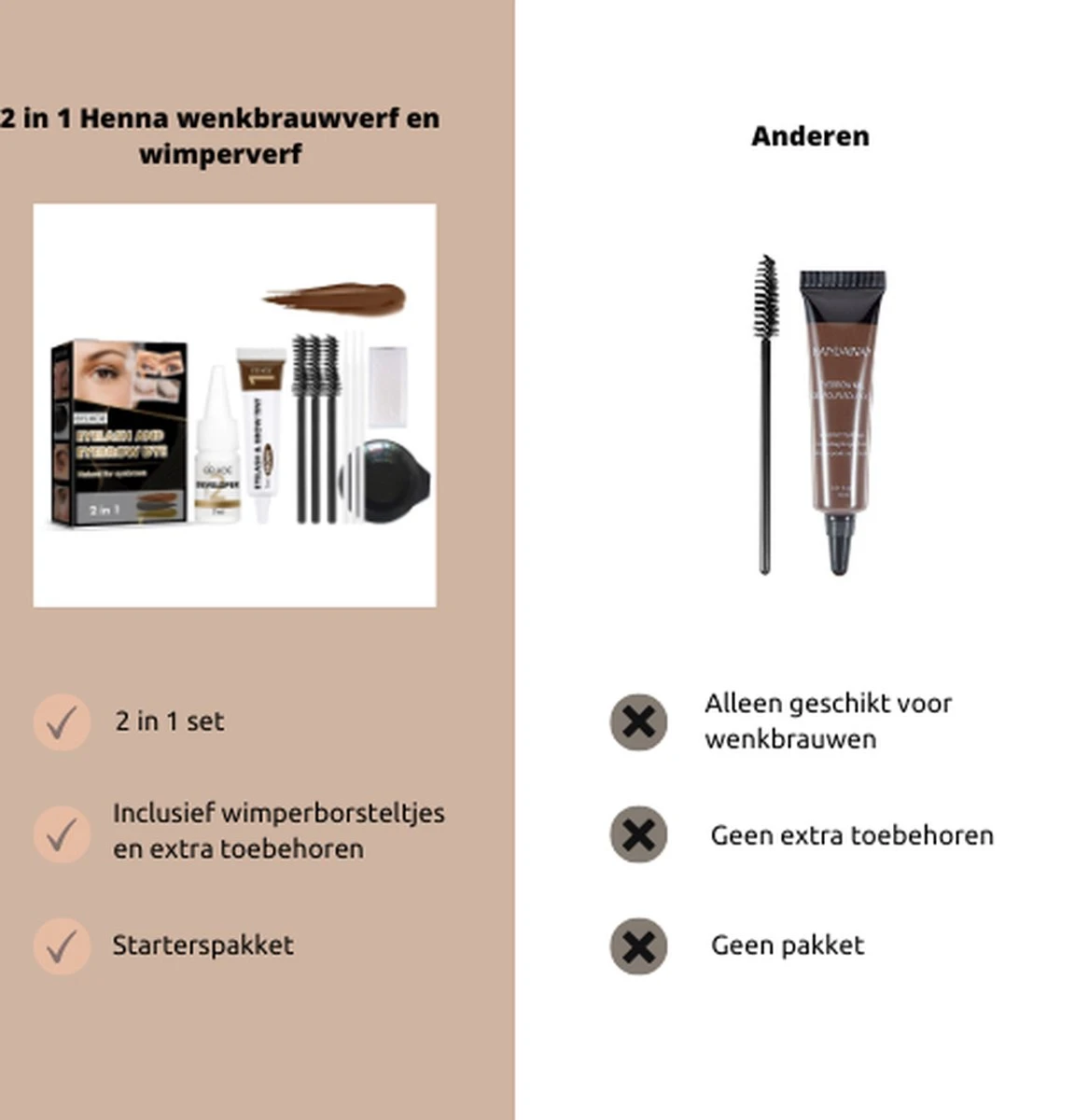 2 In 1 - Henna Wenkbrauwverf En Wimperverf - Bruin - Henna Brows - DIY Henna Brows Kit - Starterspakket 7 2 In 1 - Henna Wenkbrauwverf En Wimperverf - Bruin - Henna Brows - DIY Henna Brows Kit - Starterspakket – Image 5