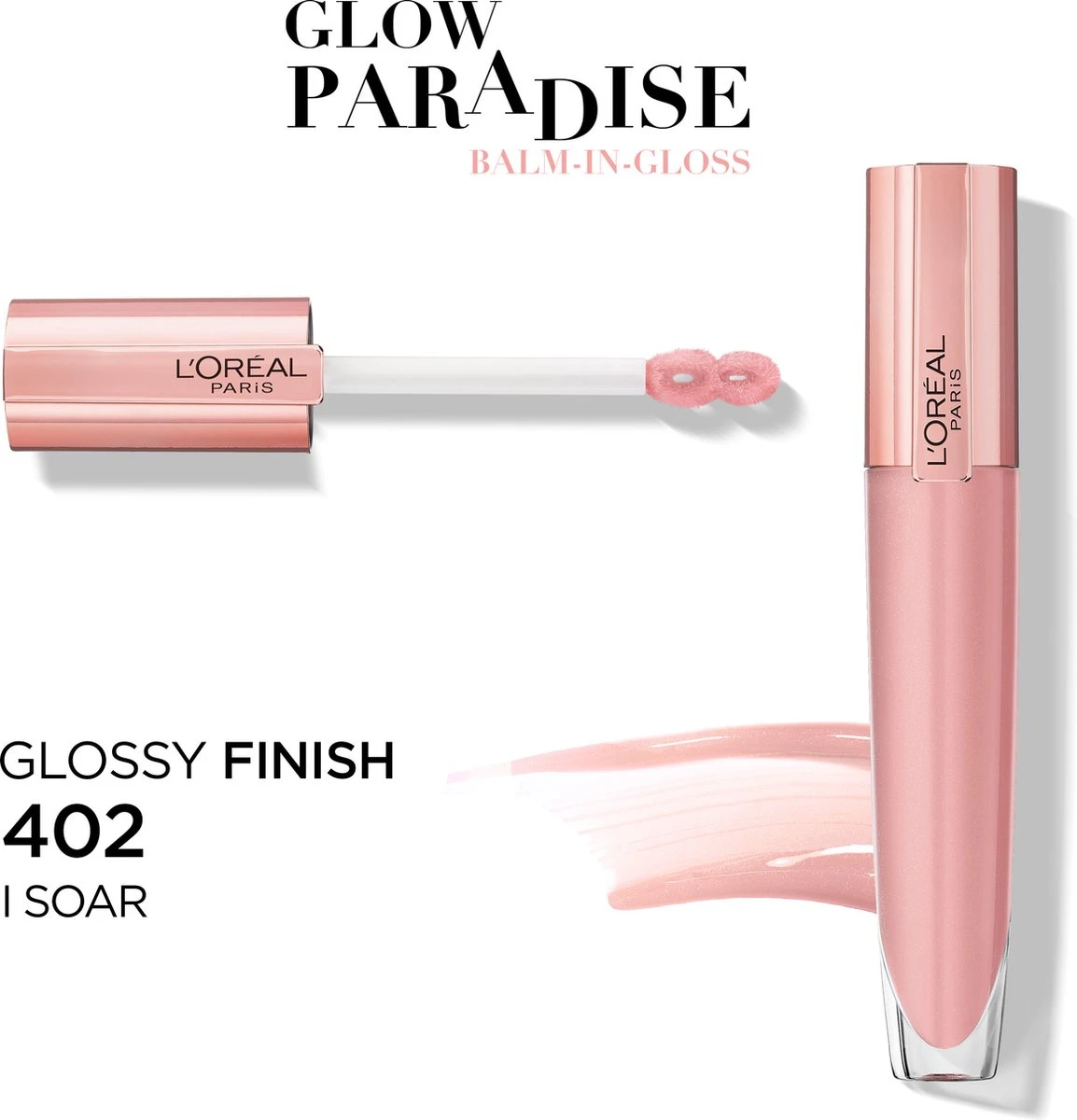 L'Oréal Paris Glow Paradise Balm In Gloss - 402 I Soar - Transparant Roze - Volumegevende Lipgloss - 7 Ml 4 L'Oréal Paris Glow Paradise Balm In Gloss - 402 I Soar - Transparant Roze - Volumegevende Lipgloss - 7 Ml – Image 2