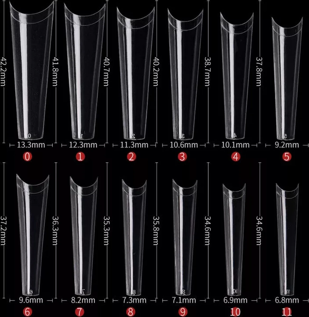 Royala Gel Flex 240x Nageltips In Tipbox - Transparant Long Coffin Half Cover C Curve - Kunstnagel Set - Nail Tips -French Nail Art Acryl Nagels & Gelnagels - Premium Quality Line 7 Royala Gel Flex 240x Nageltips In Tipbox - Transparant Long Coffin Half Cover C Curve - Kunstnagel Set - Nail Tips -French Nail Art Acryl Nagels & Gelnagels - Premium Quality Line – Image 5