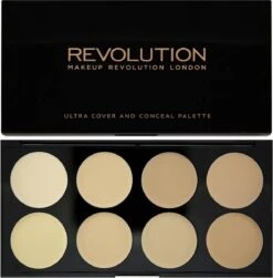 Makeup Revolution Cover & Conceal Cream Palette - Light -Maquillage Cosmetics 1179x1200 1