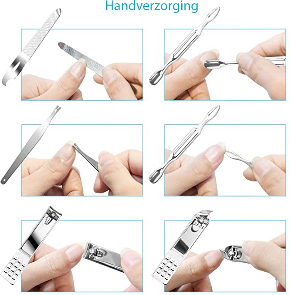 Nagelknipper Set – 18-Delige Pedicure En Manicure Sets Nagelaccessoires – Nagelset – Nagelverzorging Kit – Reisset Zwart 9 Nagelknipper Set – 18-Delige Pedicure En Manicure Sets Nagelaccessoires – Nagelset – Nagelverzorging Kit – Reisset Zwart – Image 7