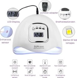 Merkloos Daniqqi - 80 Watt UV LED Lamp Nagels - 45 Leds Nagellamp - Wit -Maquillage Cosmetics 1185x1200 16