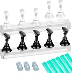 Merkloos Nailtrainer Oefenhand Voor Nagels 12-delige Set - Acryl Nagels Starterspakket - Starter Kit Nagel Display Magnetische Waaier – Kunstnagels Plaknagels - Nail Art Set - Uv Lamp Gelnagels Houd