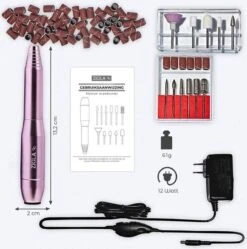Zigla – Elektrische Nagelvijl - Nagelfrees- Manicure En Pedicure Set - 6 Schuurrolletjes - 11 Opzetstukken - Rosé/Goud - Vernieuwd -Maquillage Cosmetics 1191x1200 37