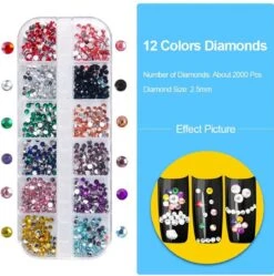 GUAPÀ® Nail Art Strass Steentjes | Diamantjes | Rhinestones | Nagel Decoratie | Nail Art Glitters | Complete Nail Art Kit | 3 Dozen Nail Art Diamantjes -Maquillage Cosmetics 1191x1200 42