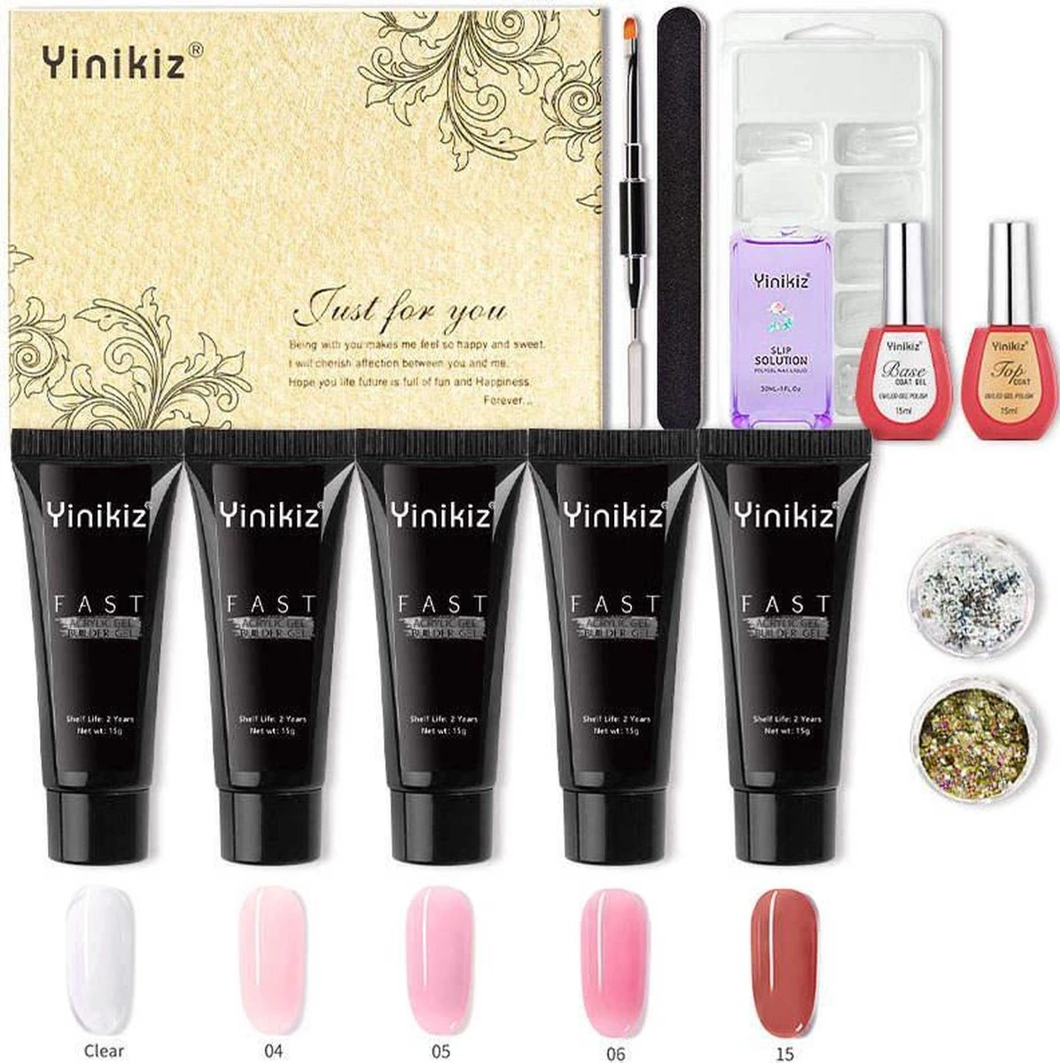 Yinikiz - POLYGEL Kit - 5 Kleuren Polygel 15ML - Roze En Wit - Starterkit- Gellak - Manicure Set - UV Lamp - Polygel Nagels Starterspakket - Nepnagels - 5 Yinikiz - POLYGEL Kit - 5 Kleuren Polygel 15ML - Roze En Wit - Starterkit- Gellak - Manicure Set - UV Lamp - Polygel Nagels Starterspakket - Nepnagels - – Image 3