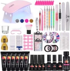 Gelnagels Set | Polygel Kit | Nepnagels | Gellak Set | Nail Art Pakket | 15Ml Kleuren Builder Gel | Crystal Gel | UV Gel | Manicure Set | Gel Nagellak Nagel Decoratie | 6W UV Lamp | Starterspakket | Nail Care | Nagelstad