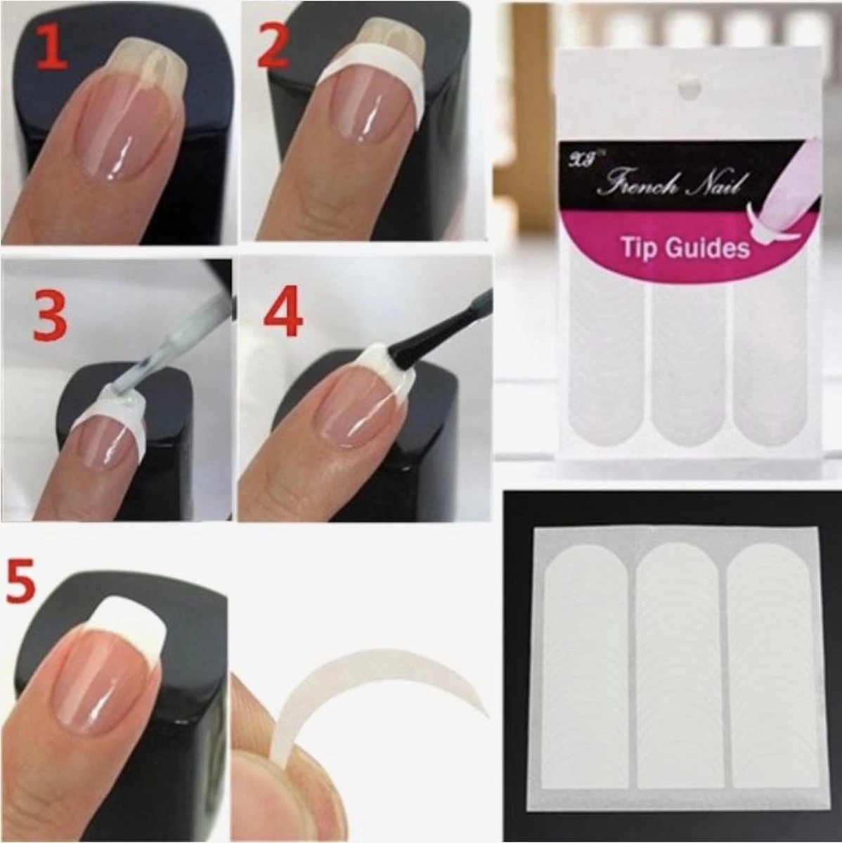 Paie Nagelsticker French Manicure - 102 Stuks 3 Paie Nagelsticker French Manicure - 102 Stuks