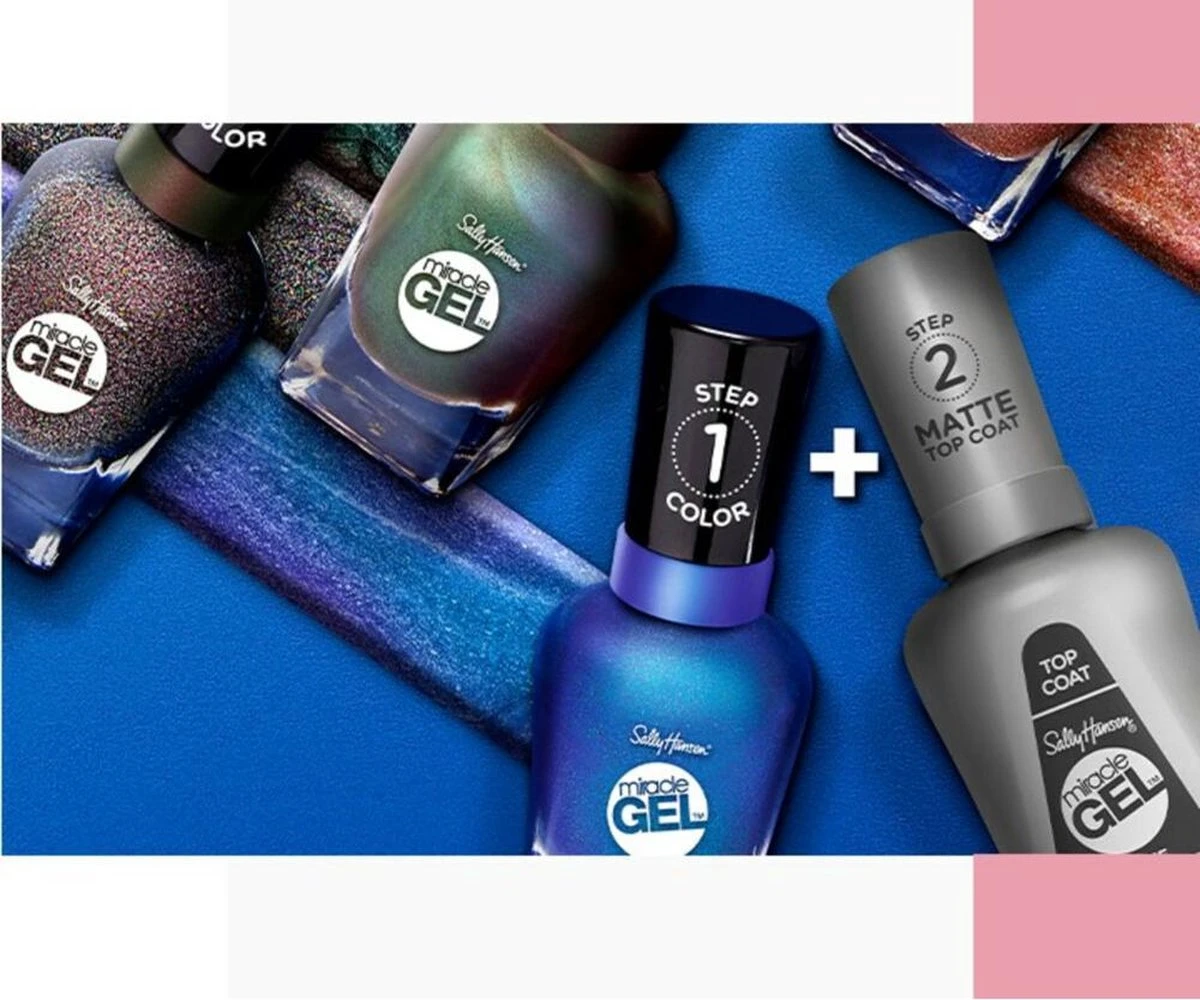 Sally Hansen Miracle Gel Nagellak Top Coat - 102 Matte Transparant 7 Sally Hansen Miracle Gel Nagellak Top Coat - 102 Matte Transparant – Image 5