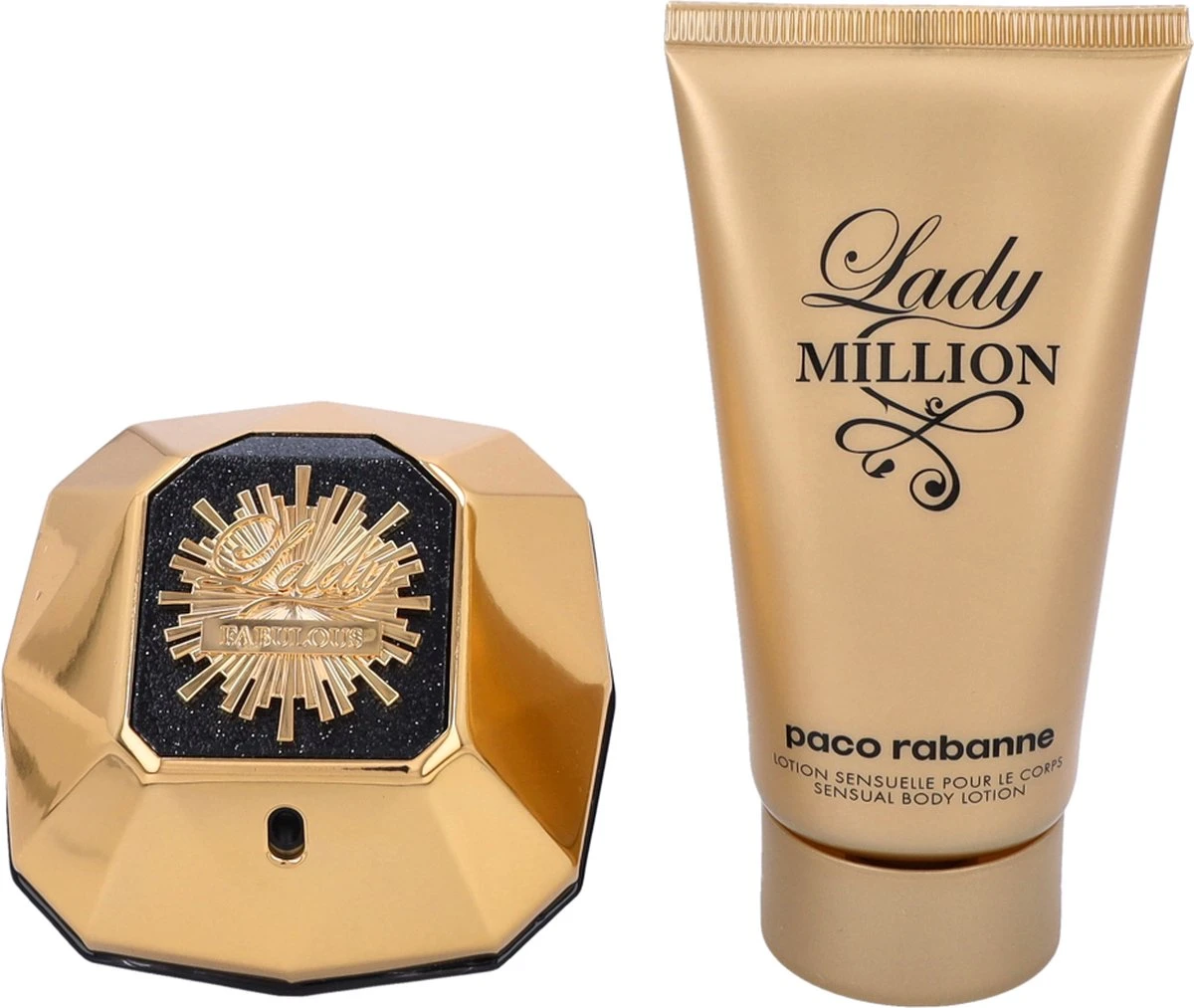 Paco Rabanne - Lady Million Fabulous Giftset - 50 Ml Eau De Parfum Spray + 75 Ml Bodylotion - Dames 4 Paco Rabanne - Lady Million Fabulous Giftset - 50 Ml Eau De Parfum Spray + 75 Ml Bodylotion - Dames – Image 2