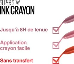 Maybelline SuperStay Ink Crayon Matte Lippenstift - 35 Treat Yourself - Roze -14 Gr -Maquillage Cosmetics 1200x1031