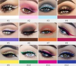 Handaiyan Liquid Eyeliner – 12 Verschillende Kleuren - Make Up – Set - Kleur - Cadeau - Kleuren - Waterproof & Langhoudend -Maquillage Cosmetics 1200x1048 4