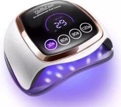UV Nagel Lamp 168 Watt + 5 Gratis Vijlen - BellaLine - UV Led Nagellamp – Gel Nagel – Nagellak UV – Nageldroger – Salon – Sensor – Gellac - Acryl - Gelnagels – 42 Power Led – Professioneel – Krachtig – Manicure – Extra Lang Snoer - Pink - Pedicure