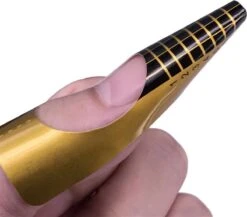 Merkloos Hiden | Nagel Sjablonen - Nail Art - Beauty & Make-up - French Manicure - Goud | 100 Stuks -Maquillage Cosmetics 1200x1056 11
