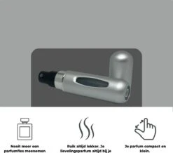 Cetins - Parfum Verstuiver Navulbaar - Mini Parfum Flesje - Reisflesje – Matt Grijs - -Maquillage Cosmetics 1200x1058 5