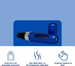 Cetins - Parfum Verstuiver Navulbaar - Mini Parfum Flesje - Reisflesje – Matt Blauw -Maquillage Cosmetics 1200x1058 7