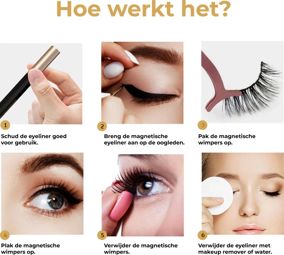 Magnetische Nep Wimpers Met 2 Magnetic Eyeliners En Applicator - 10 Magnetische Lashes - Wimperextensions - Zwart 9 Magnetische Nep Wimpers Met 2 Magnetic Eyeliners En Applicator - 10 Magnetische Lashes - Wimperextensions - Zwart – Image 7