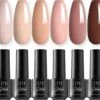 Lovae Cosmetics Gellak - 6-delige Set - Gel Nagellak - Dark Nude - Gellac - 8ML