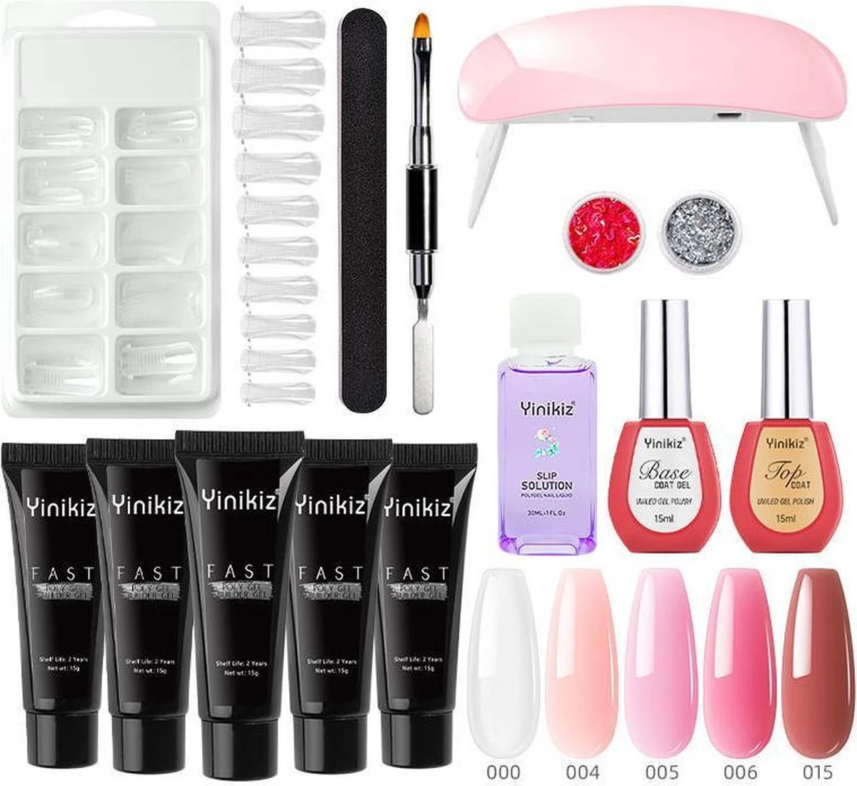 Yinikiz - POLYGEL Kit - 5 Kleuren Polygel 15ML - Roze En Wit - Starterkit- Gellak - Manicure Set - UV Lamp - Polygel Nagels Starterspakket - Nepnagels - 3 Yinikiz - POLYGEL Kit - 5 Kleuren Polygel 15ML - Roze En Wit - Starterkit- Gellak - Manicure Set - UV Lamp - Polygel Nagels Starterspakket - Nepnagels -