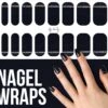 By Emily - Nagel Wrap - Classy Black | 16 Stickers | Nail Wrap | Nail Art | Trendy | Design | Nagellakvrij | Eenvoudig | Nagel Wrap | Nagel Stickers | Folie | Zelfklevend | Sjablonen