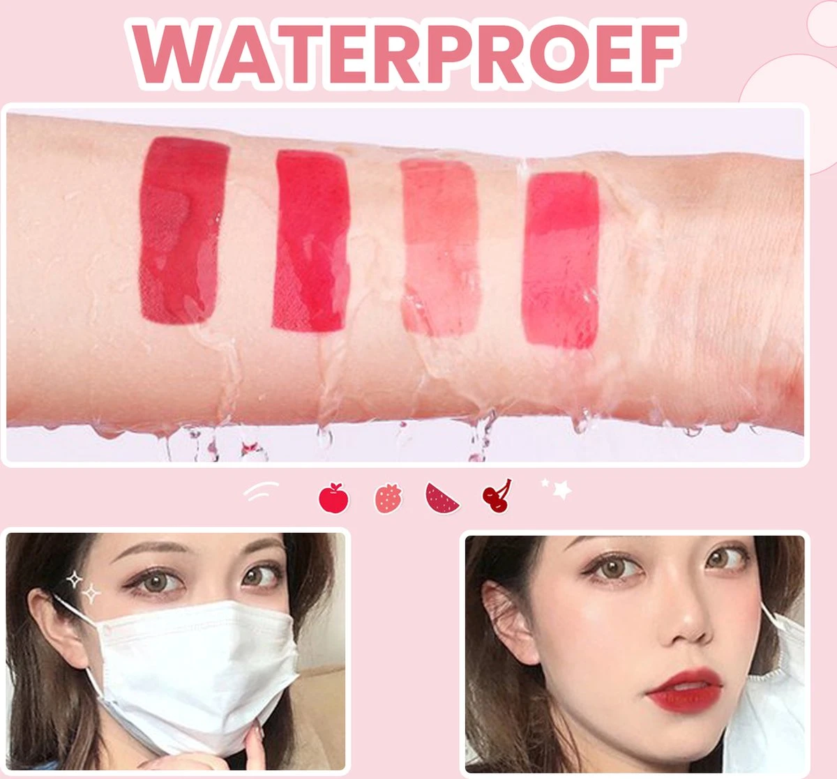 01 Appel - Lip Tint - Lip Stain - Lip Tattoo - Lip Tint Korean - Lip And Cheek Tint - Waterproof Lipstick - Waterproof Lip Tint - Watervaste Lip Tint Lippenstift 4 01 Appel - Lip Tint - Lip Stain - Lip Tattoo - Lip Tint Korean - Lip And Cheek Tint - Waterproof Lipstick - Waterproof Lip Tint - Watervaste Lip Tint Lippenstift – Image 2