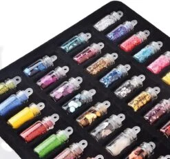 Merkloos 48 Verschillende Flesjes Nagel Decoratie Met Glitters En Sticker - Nail Art - Nagelversiering - Cadeau Tip -Maquillage Cosmetics 1200x1122 11