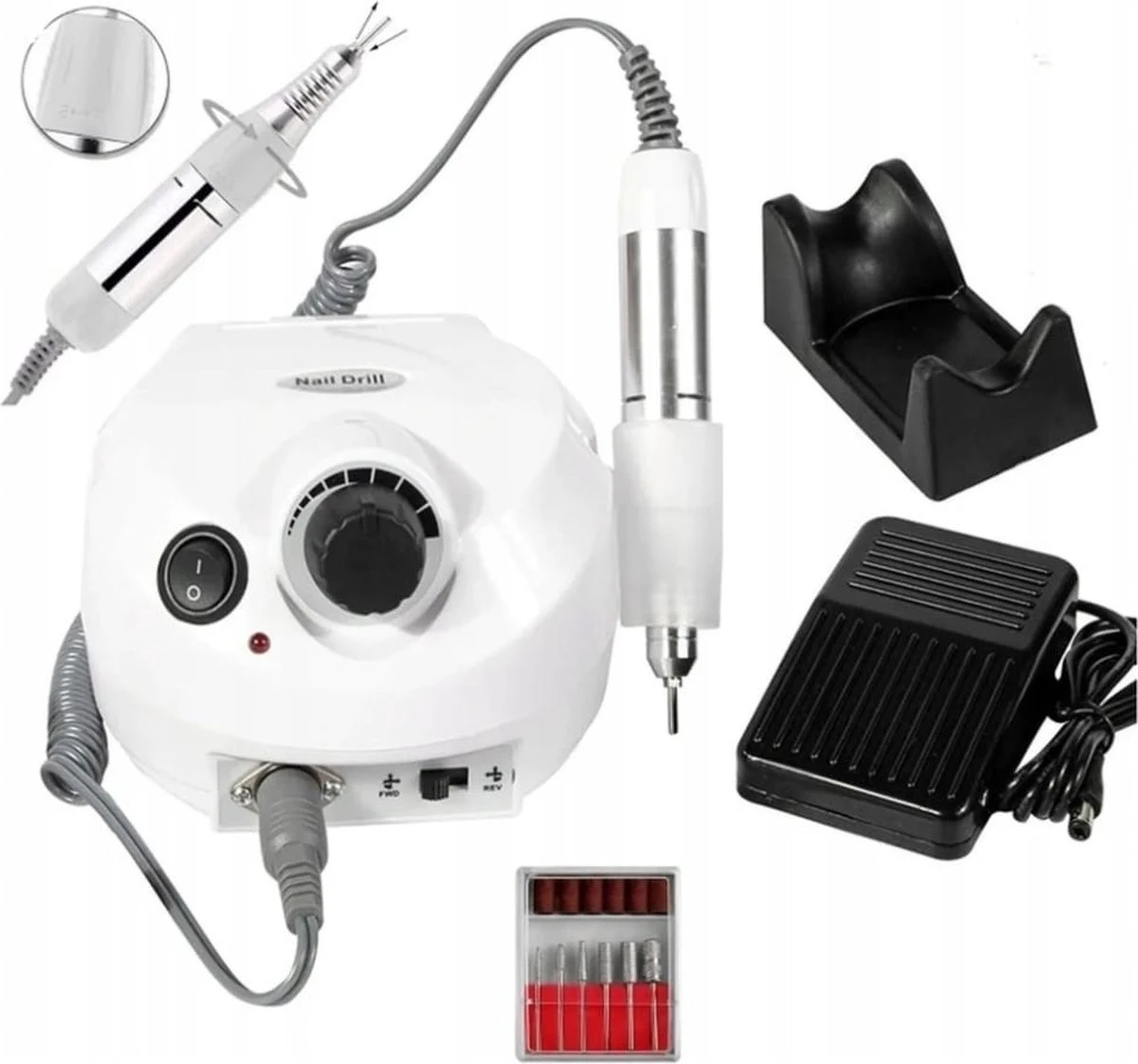 Merkloos Nagelfrees - Elektrische Nagelvijl - Wit - Inclusief Bitjes - 30.000 Rpm - Snelheidsregeling - Draairichting Tweezijdig - Hand En Voetpedaal - Nagelfreesmachine - Manicure En Pedicure - Complete Set - Nagelfrees Machine 8 Merkloos Nagelfrees - Elektrische Nagelvijl - Wit - Inclusief Bitjes - 30.000 Rpm - Snelheidsregeling - Draairichting Tweezijdig - Hand En Voetpedaal - Nagelfreesmachine - Manicure En Pedicure - Complete Set - Nagelfrees Machine – Image 6