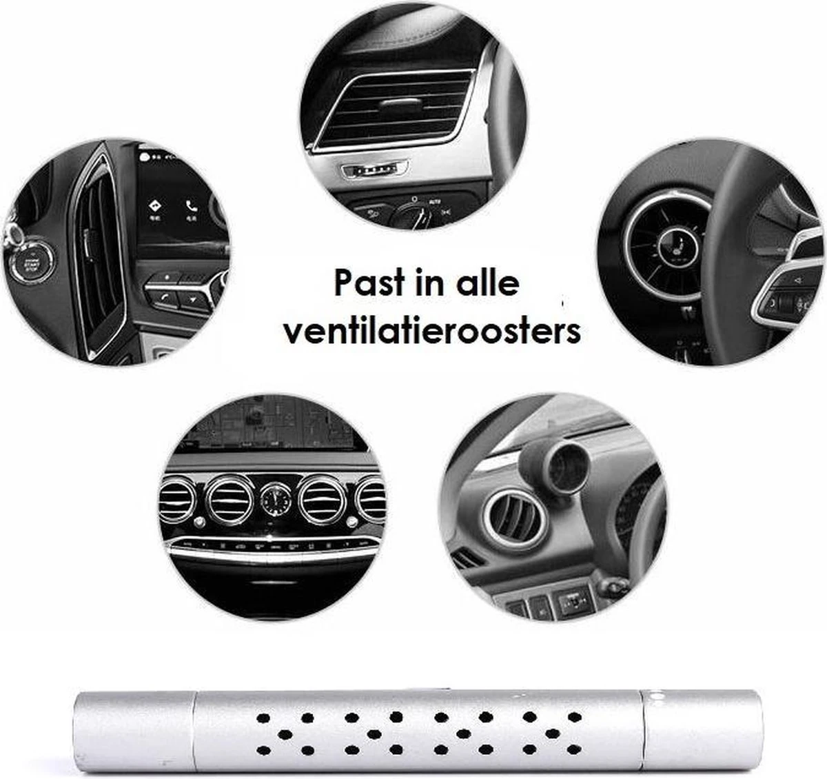 Autoparfum - Luchtverfrisser Auto - Inclusief 5 Geuren - Luxe Design - ZILVER - Aromatherapie - Ventilatierooster - Hervulbaar - Duurzaam - Verfrissend 6 Autoparfum - Luchtverfrisser Auto - Inclusief 5 Geuren - Luxe Design - ZILVER - Aromatherapie - Ventilatierooster - Hervulbaar - Duurzaam - Verfrissend – Image 4