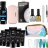 Elvi Polygel Starterskit -Complete Set Inc. USB UV/Led Mini Lamp-6x15g Polygel Kleuren Blauw - Nagelverlenging Polyacryl UV Nagellak-Quick Extension Temperature Color Changing Gel Blue Green -Maquillage Cosmetics 1200x1131 5
