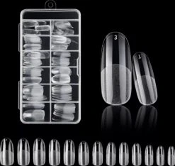 Royala 105 - Oval Long Half Frosted - Full Cover - Nageltips - Nepnagels - Plaknagels - In Assortimentsbox - 120 Stuks 12 Maten - Voor Gellak Acrylnagellak En PolyGel Nagels - Royala Frosted Tips Line -Maquillage Cosmetics 1200x1138 21