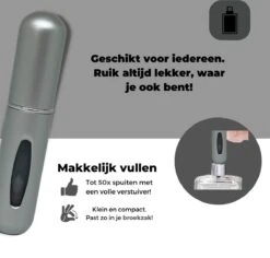 Cetins - Parfum Verstuiver Navulbaar - Mini Parfum Flesje - Reisflesje – Matt Grijs - -Maquillage Cosmetics 1200x1146 17