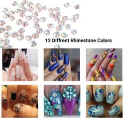 GUAPÀ® Nail Art Rhinestones | 12 Diverse Kleuren Diamantjes | Nagel Diamantjes | Nagelsteentjes | Nagel Versiering En Decoratie | Nagelstickers | Ook Geschikt Voor Acrylic, Gellak, Gel En Polygel Nagels | Nail Art -Maquillage Cosmetics 1200x1149 6