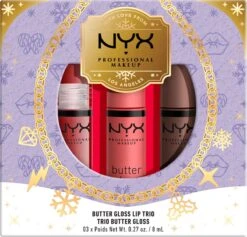 NYX Professional Makeup - Holidays 2022 Mrs Claus - Butter Gloss Trio - Lip Gloss -Maquillage Cosmetics 1200x1150 10