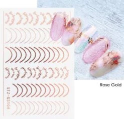 PRO-Deals | Nagelstickers | Tijdelijk 1 + 1 Gratis | Unieke Nagel Stickers | Kleur Rosé | Nail Art 3D Stickers | Nagelstickers | Nagel Decoratie