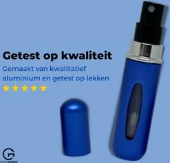 Cetins - Parfum Verstuiver Navulbaar - Mini Parfum Flesje - Reisflesje – Matt Blauw -Maquillage Cosmetics 1200x1153 16