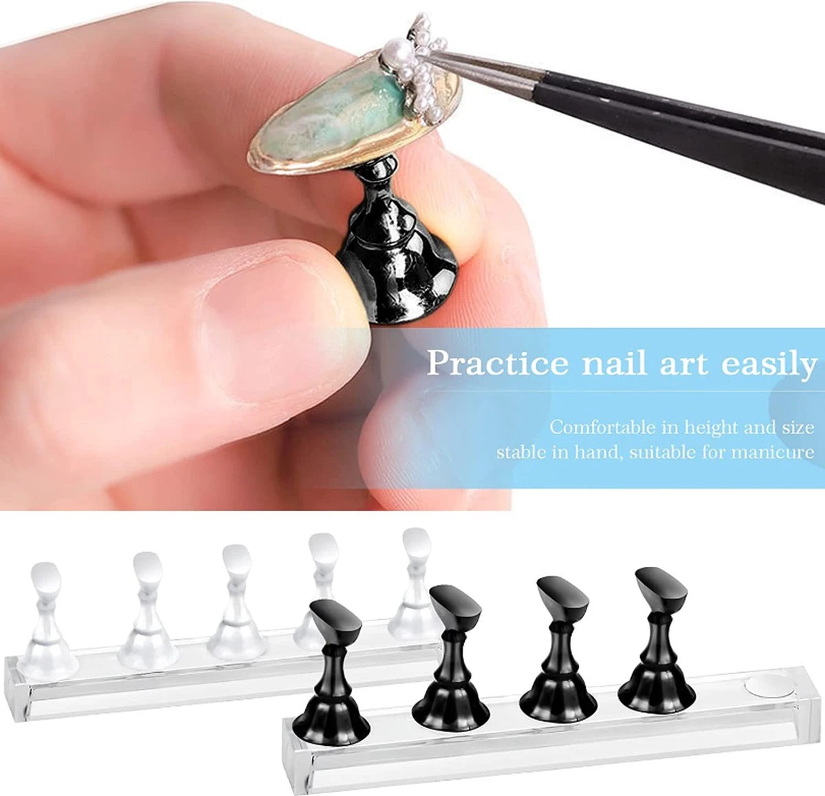 Merkloos Nailtrainer Oefenhand Voor Nagels 12-delige Set - Acryl Nagels Starterspakket - Starter Kit Nagel Display Magnetische Waaier – Kunstnagels Plaknagels - Nail Art Set - Uv Lamp Gelnagels Houd 4 Merkloos Nailtrainer Oefenhand Voor Nagels 12-delige Set - Acryl Nagels Starterspakket - Starter Kit Nagel Display Magnetische Waaier – Kunstnagels Plaknagels - Nail Art Set - Uv Lamp Gelnagels Houd – Image 2