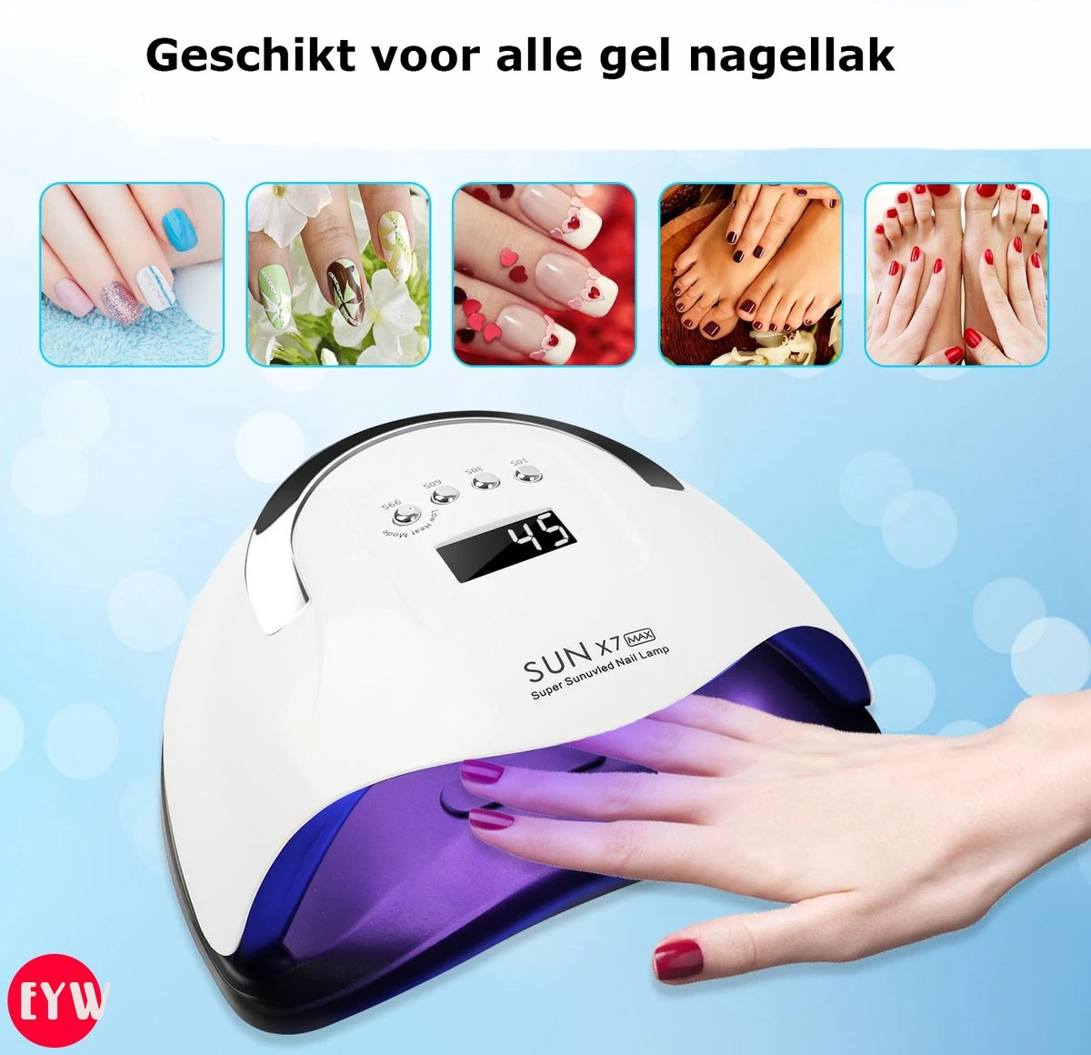 Nageldroger - Nageldrogers - 80 Watt UV LED Lamp Nagels - 45 Leds - Nagellak Droger - UV LED Lamp - Nagellamp - Nail Dryer - Nageldroger Voor Gel Nagellak - Gewone Nagellak - Wit 8 Nageldroger - Nageldrogers - 80 Watt UV LED Lamp Nagels - 45 Leds - Nagellak Droger - UV LED Lamp - Nagellamp - Nail Dryer - Nageldroger Voor Gel Nagellak - Gewone Nagellak - Wit – Image 6